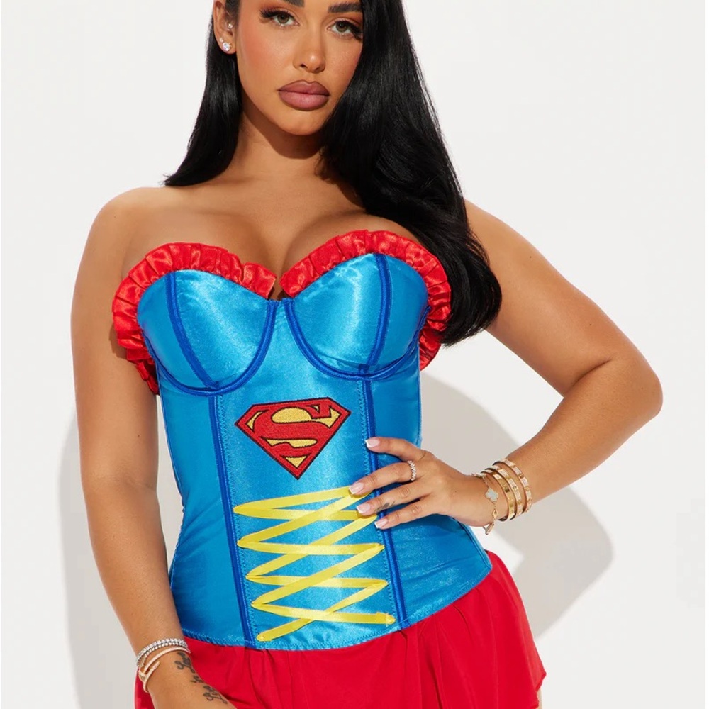 Supergirl corset top - blue/red - Halloween